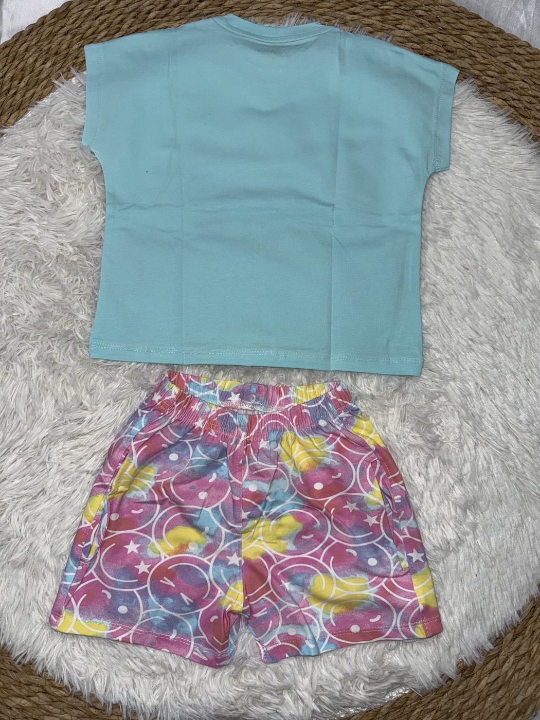 Smile Blue Shorts Set - Girl (Multi-Color Shorts)-08