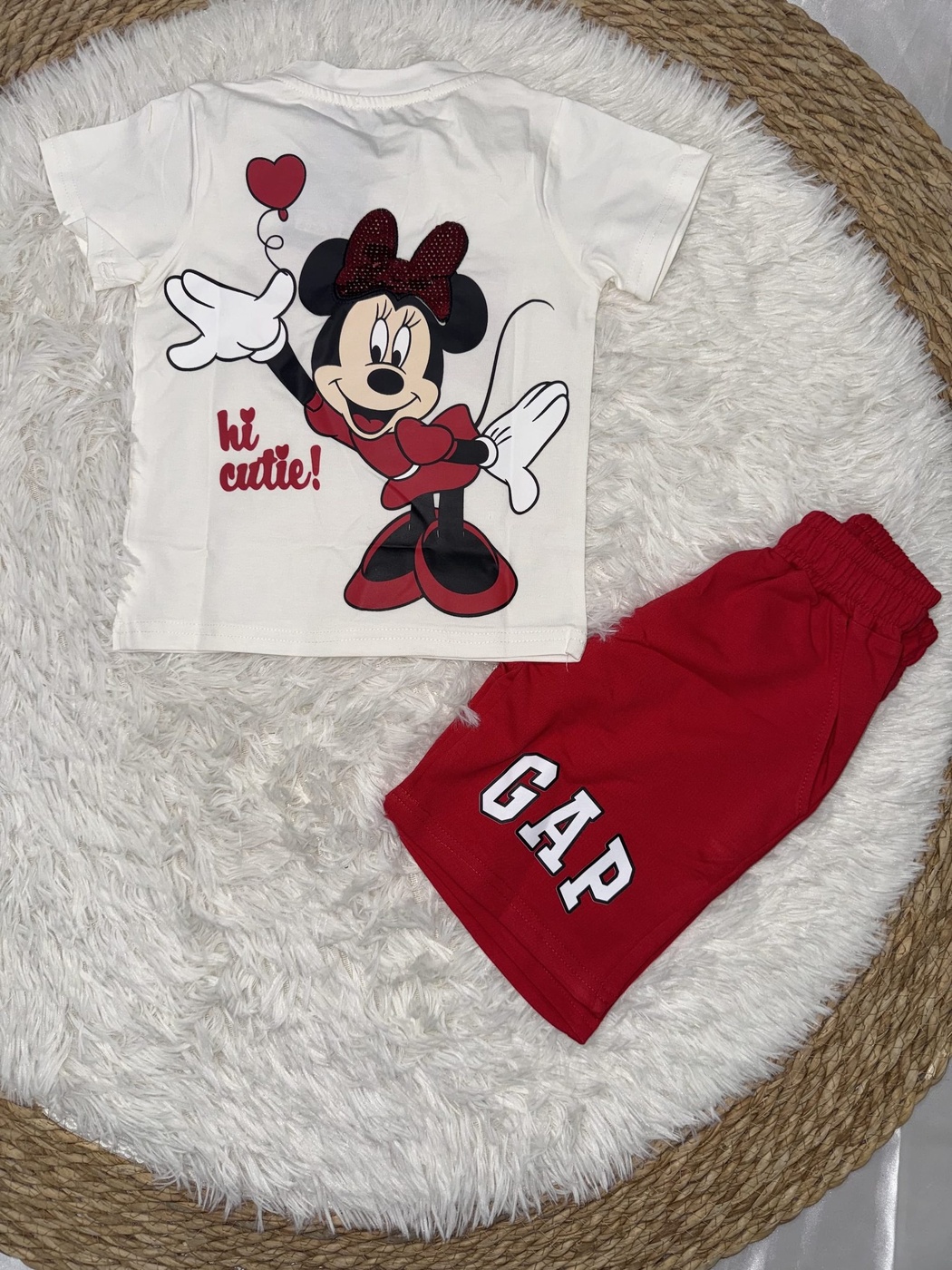Minnie Mouse White Set - Girl (Back Graphic)