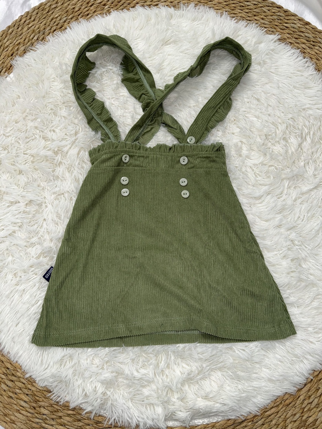 Rose Suspender Set Red - Girl (Olive Corduroy Bottom)