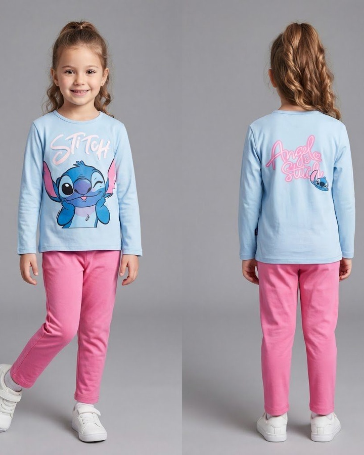 Stitch Blue Set - Girl (Back Graphic)