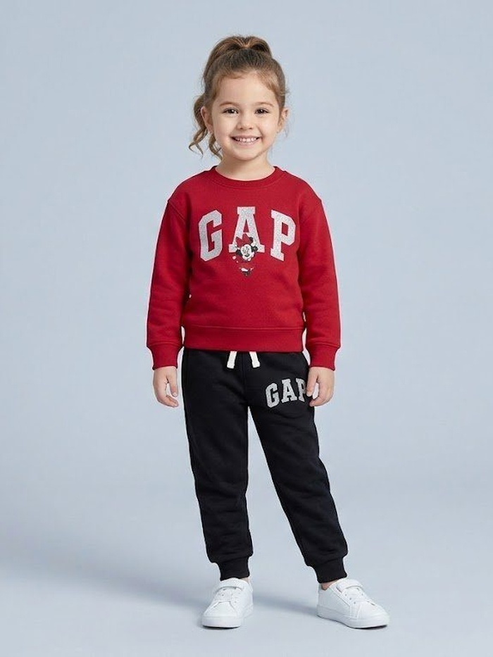 Minnie Mouse Set Red & Black - Girl (Sequin Bow Back)