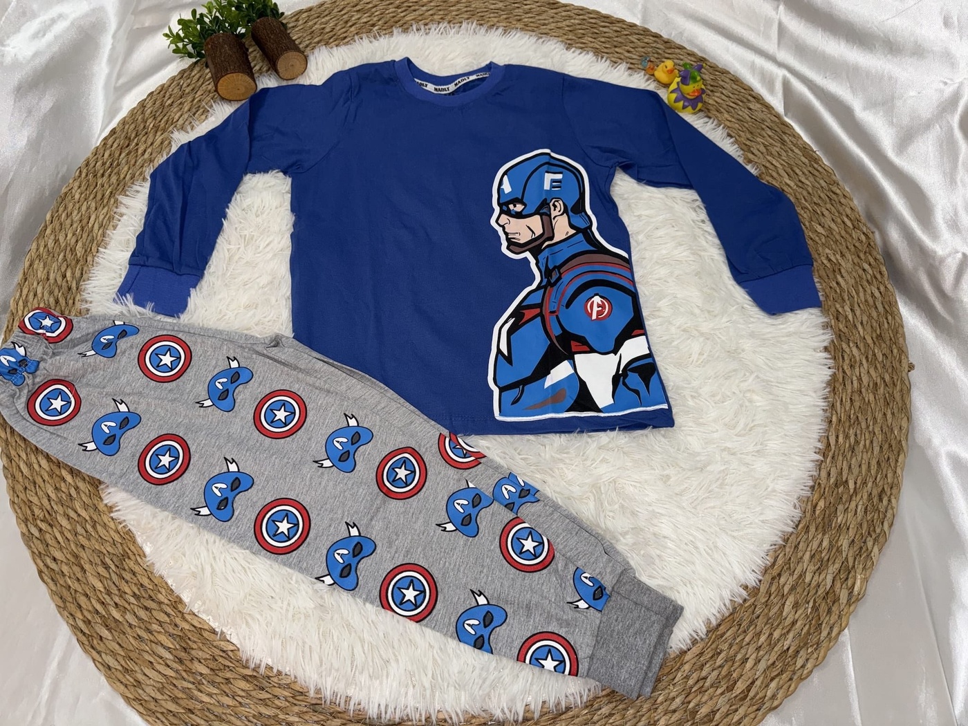 Captain America Blue Set - Boy (Shield Leggings)