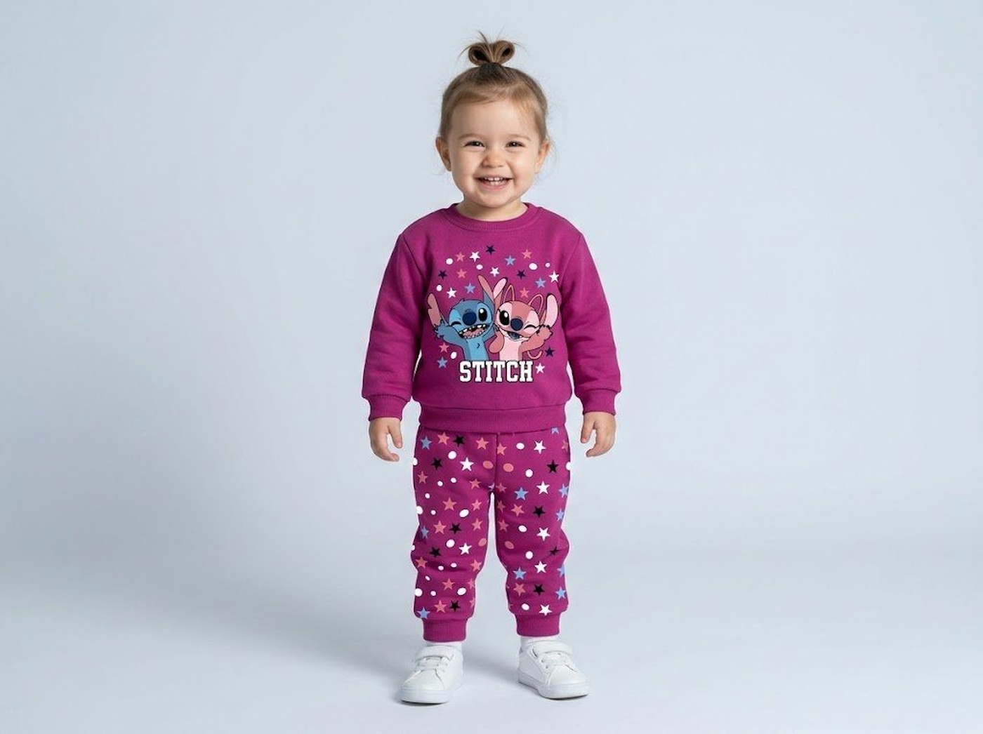 Stitch & Angel Pink Set - Girl (Star Pants)