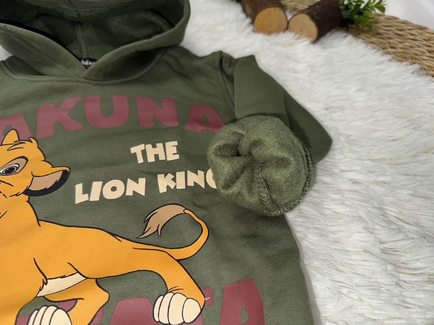 Lion King Hoodie Olive Green - Boy (Simba Hakuna Matata)