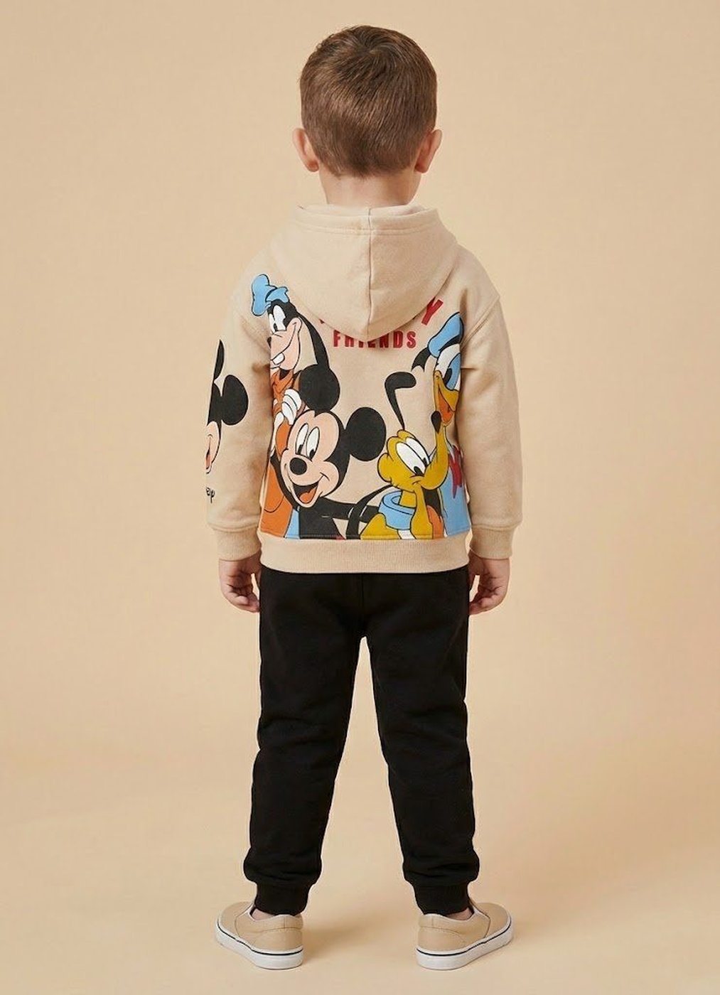 Mickey & Friends Beige Hoodie - Boy (Group Print)