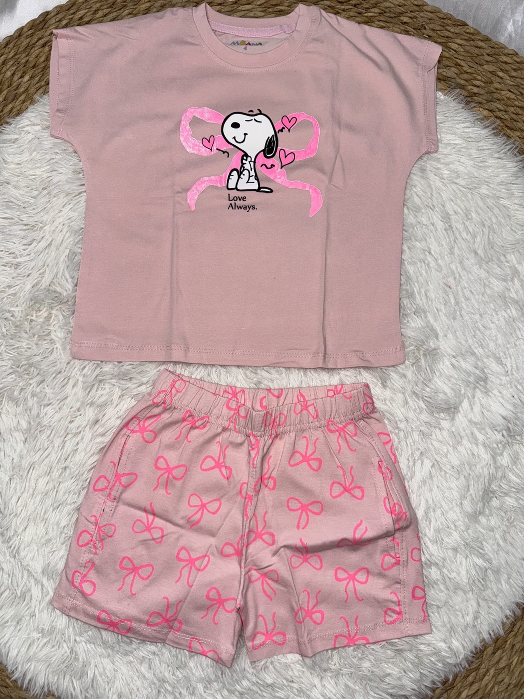 Love Pink Shorts Set - Girl (Bow Shorts)-08