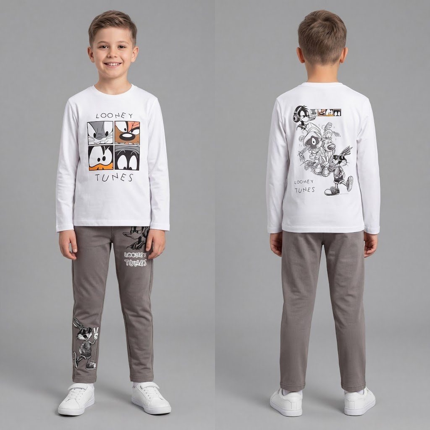 Looney Tunes White Set - Boy (Back Graphic)