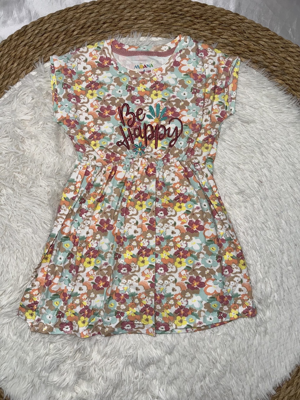 Be Happy Multi-Color Dress - Girl (Floral)-08