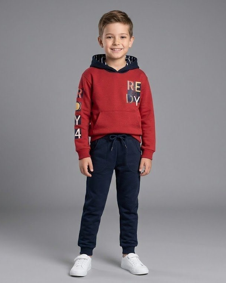 Ready Red Set - Boy (Colorblock Hood)