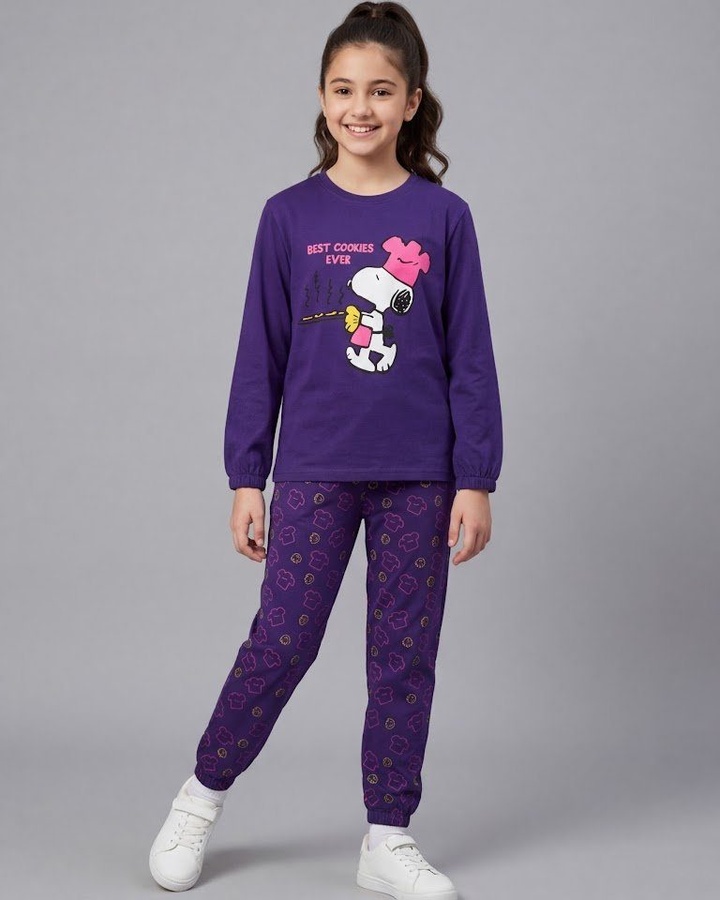 Snoopy Purple Set - Girl (Chef Graphic)