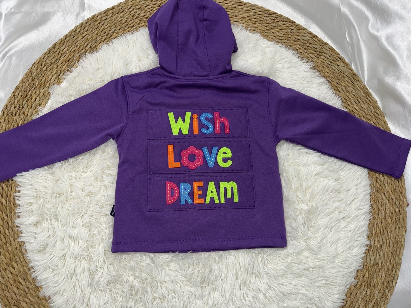 Wish Love Dream Hoodie Set Purple - Girl (Brown Buckle Skirt)