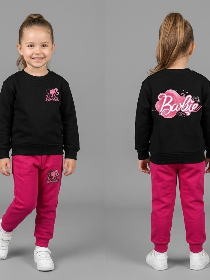 Barbie Black Set - Girl (Pink Joggers)