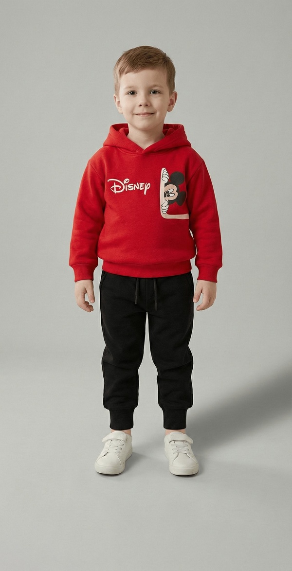 Mickey Mouse Red Hoodie - Boy (Peeking Mickey)