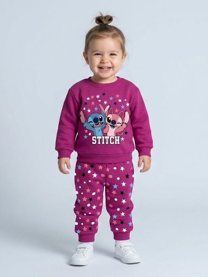 Stitch & Angel Pink Set - Girl (Star Pants)