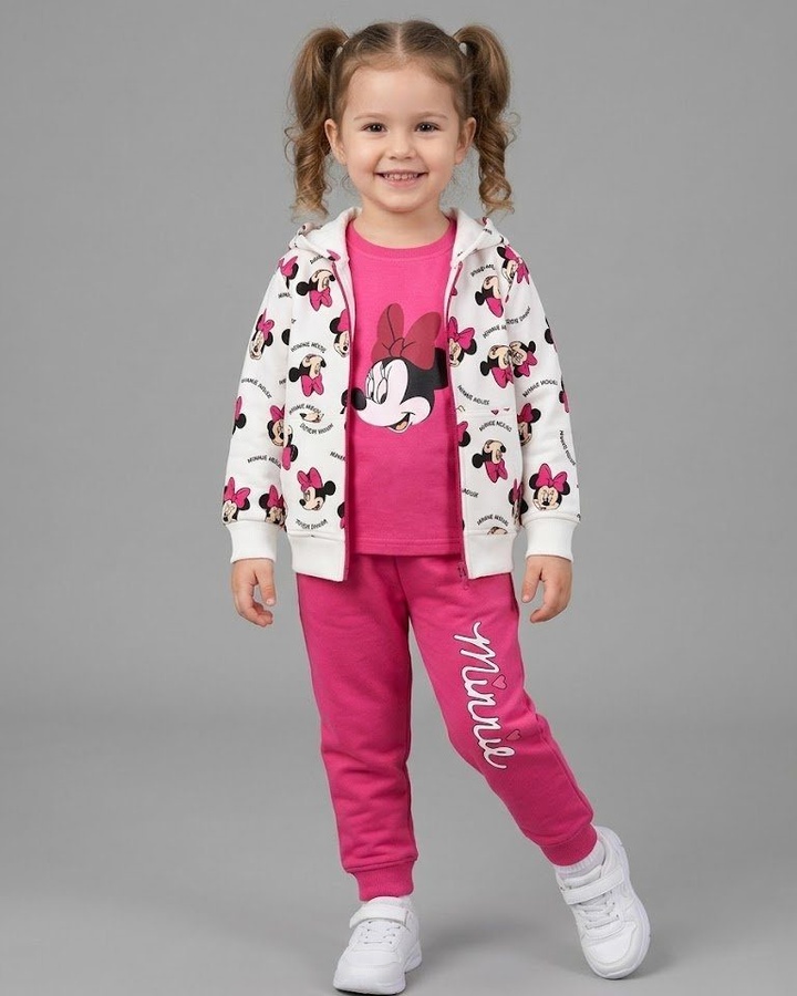 Minnie Mouse Hot Pink 3-Piece Set - Girl (Allover Print Hoodie)