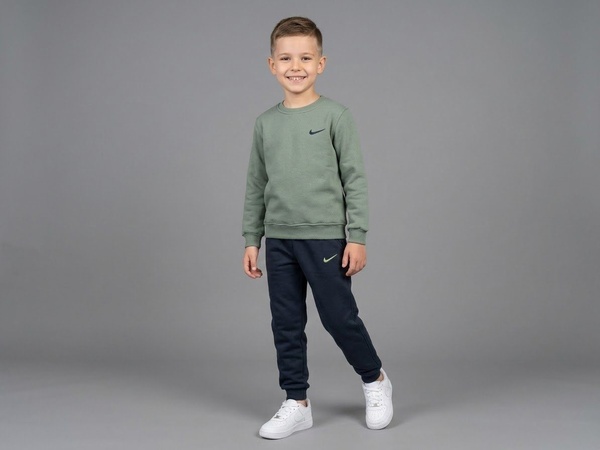Minimalist Sport Set Olive Green - Boy (Dark Grey Pants)