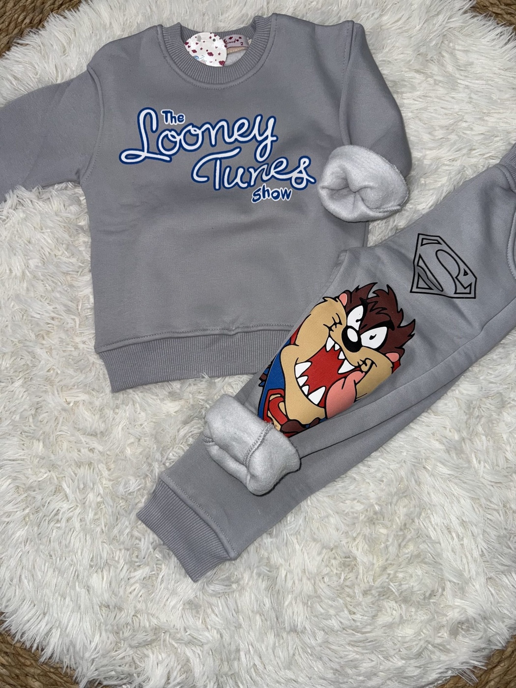 Looney Tunes Tracksuit Set Grey - Boy (Bugs & Taz Pants)