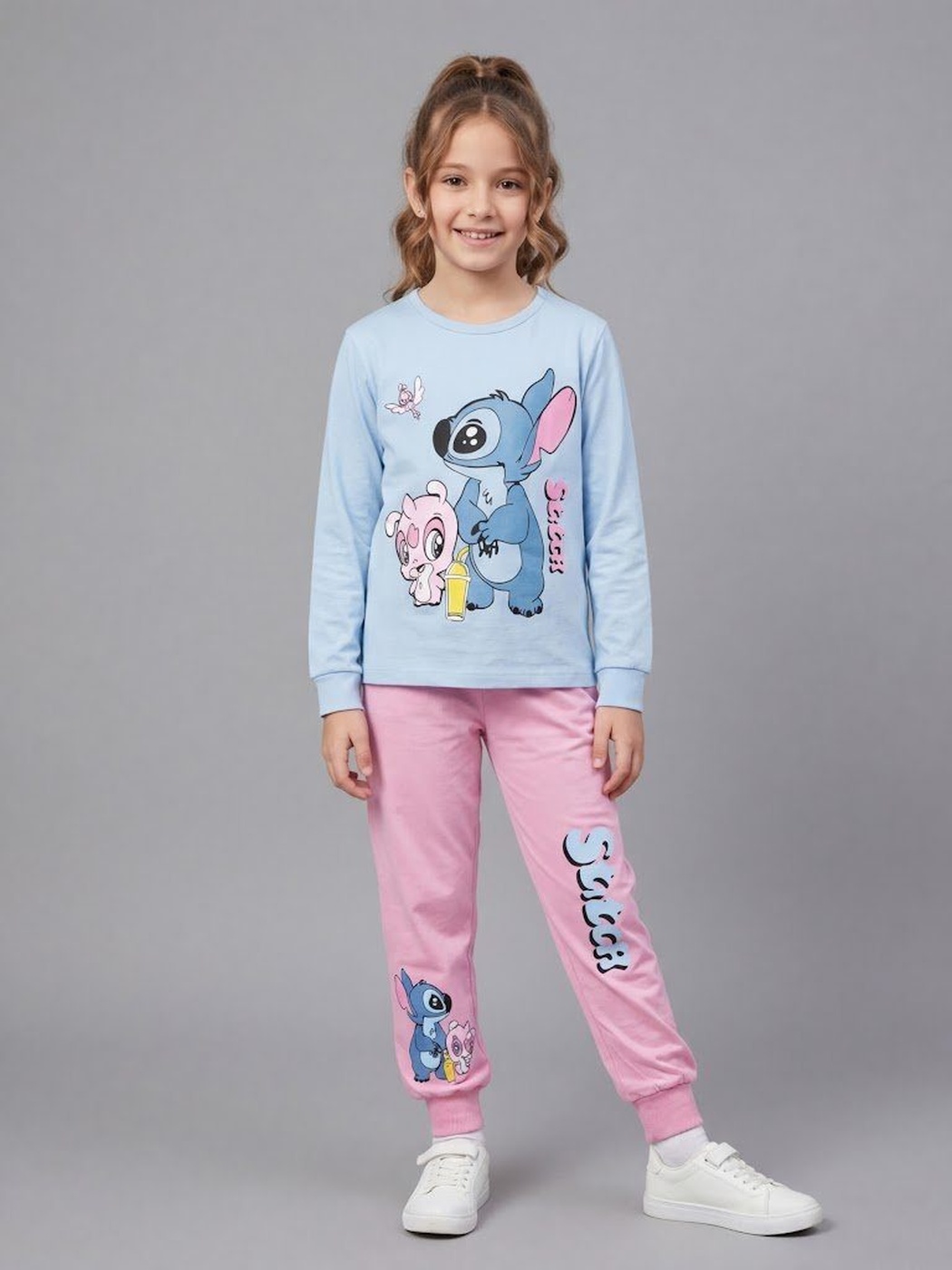 Stitch Blue Set - Girl (Pink Joggers)