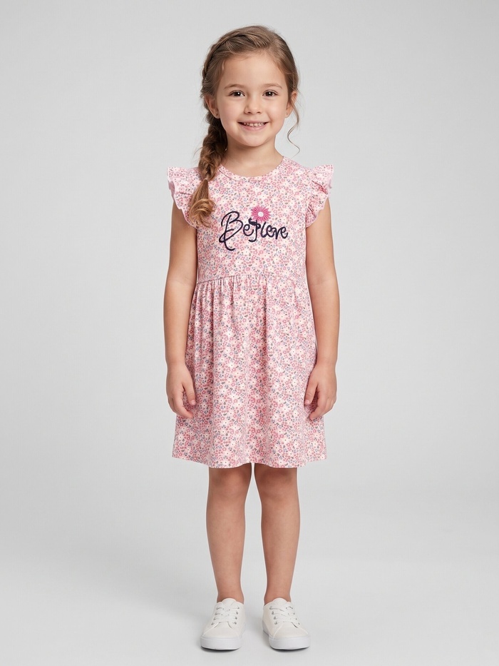 Bonjour Pink Dress - Girl (Floral)