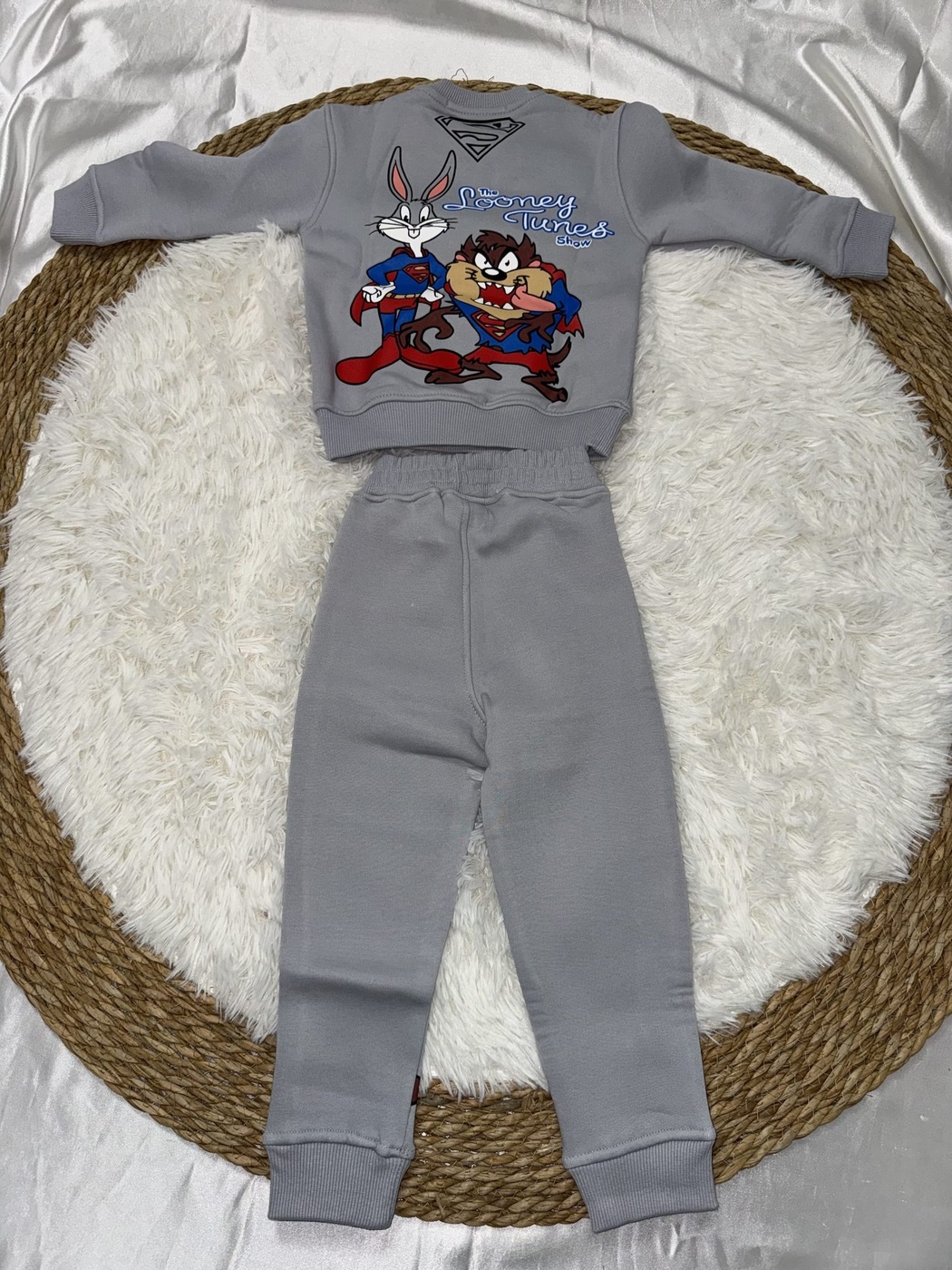 Looney Tunes Tracksuit Set Grey - Boy (Bugs & Taz Pants)
