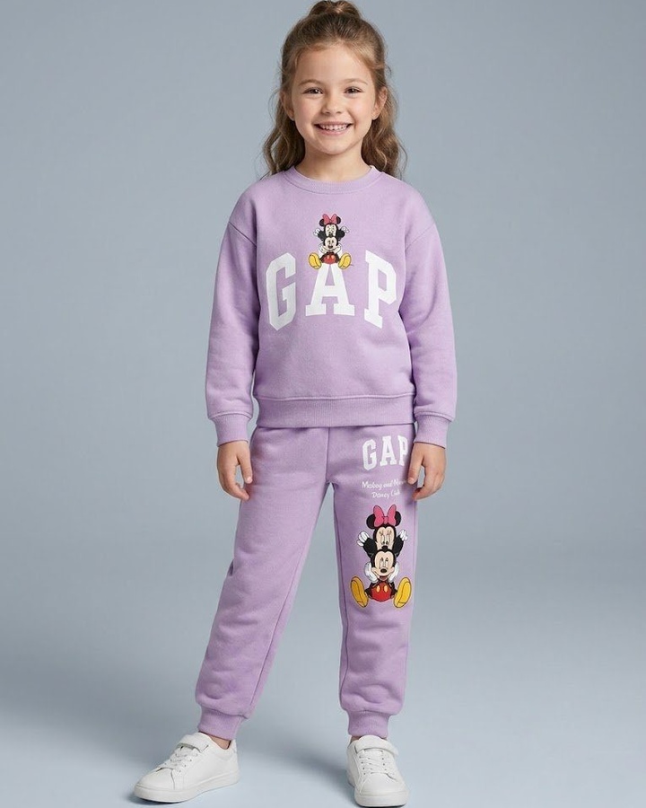 Mickey & Minnie Purple Set - Girl (Back Hug)