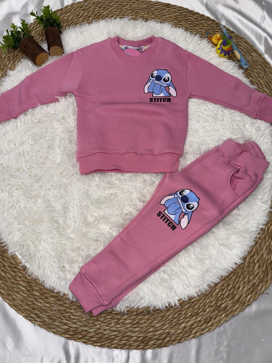 Stitch Pink Set - Girl (Back Print)