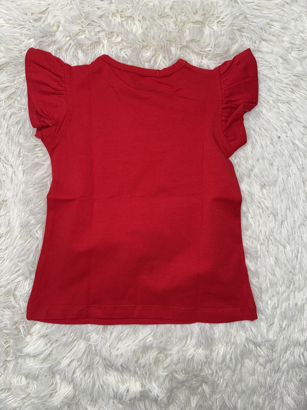 Hello Kitty Red Ruffle Sleeve Tee - Girl (Chest Graphic)-08