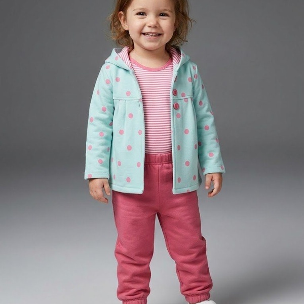 Mint Polka Dot 3-Piece Set - Baby Girl (Pink Striped Onesie)