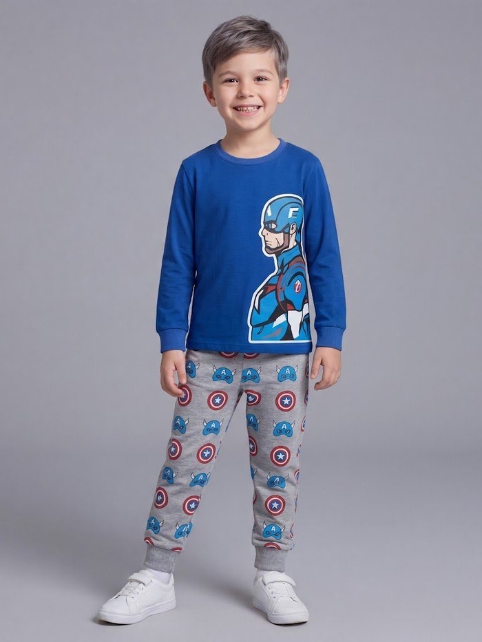 Captain America Blue Set - Boy (Shield Leggings)