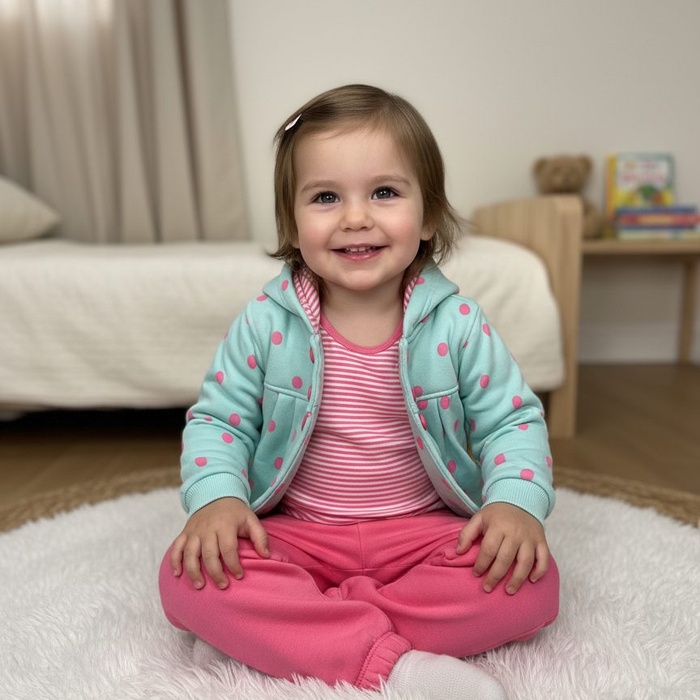 Mint Polka Dot 3-Piece Set - Baby Girl (Pink Striped Onesie)