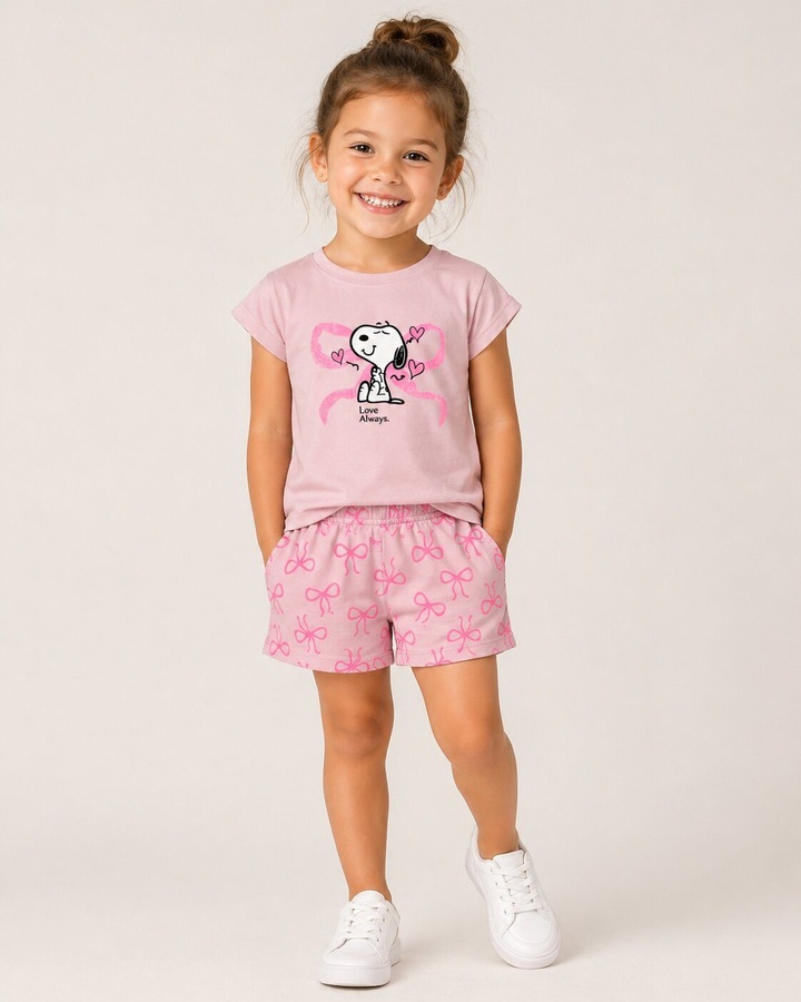 Love Pink Shorts Set - Girl (Bow Shorts)