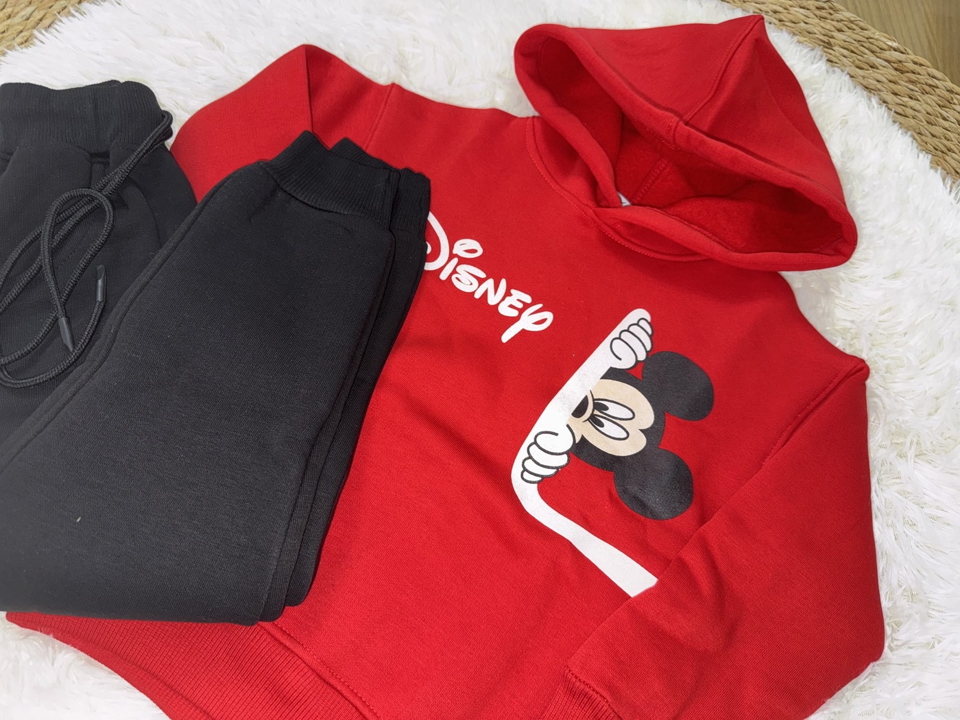 Mickey Mouse Red Hoodie - Boy (Peeking Mickey)