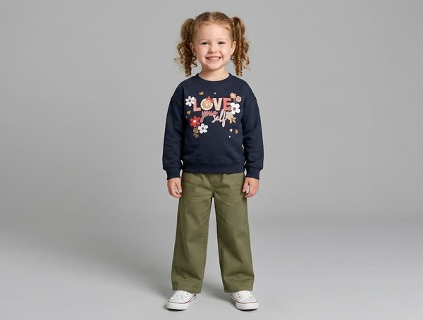 Love Yourself Set Black - Girl (Olive Green Pants)