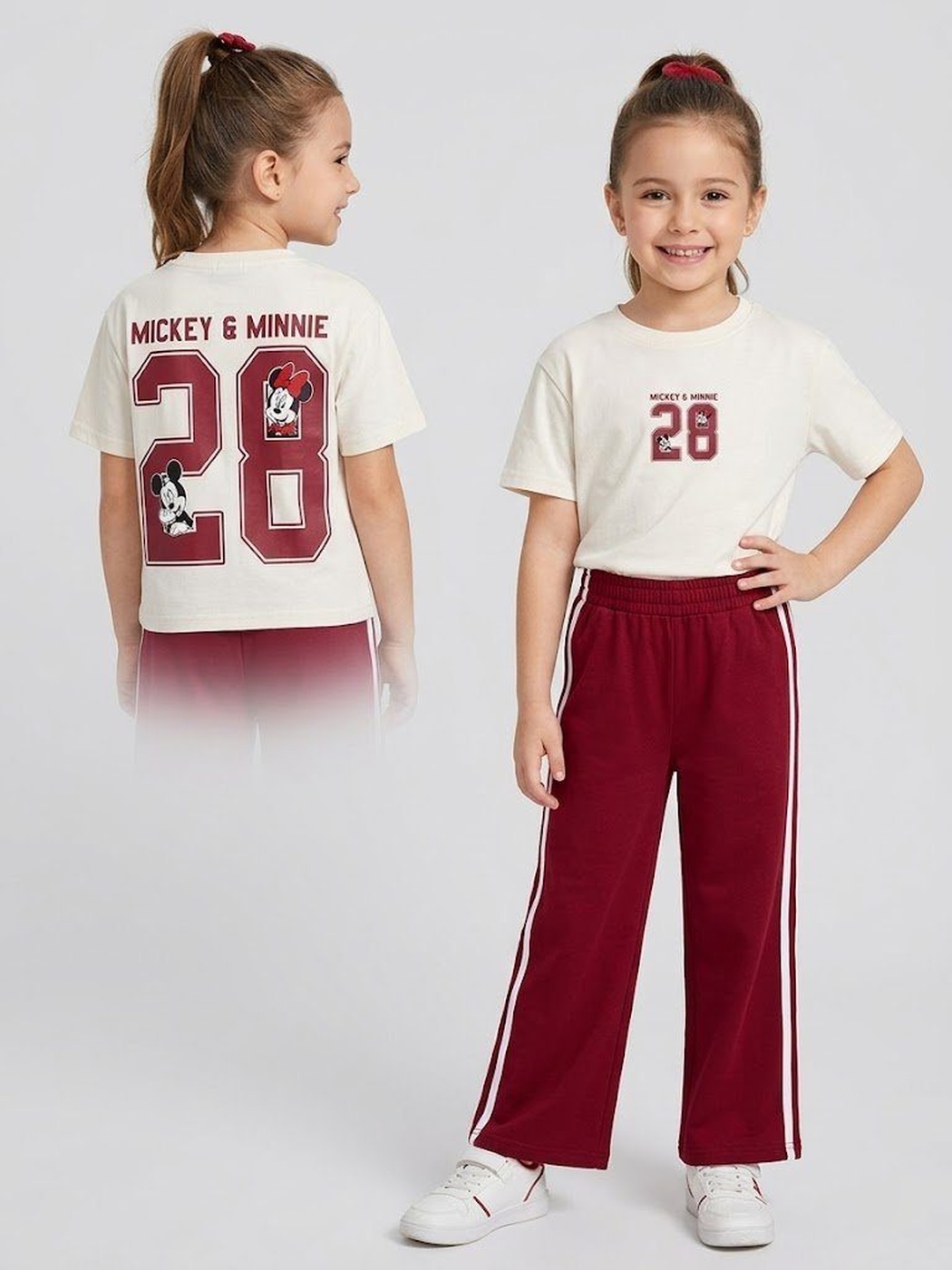Mickey Mouse White and Red Set - Girl (Back Graphic)-10