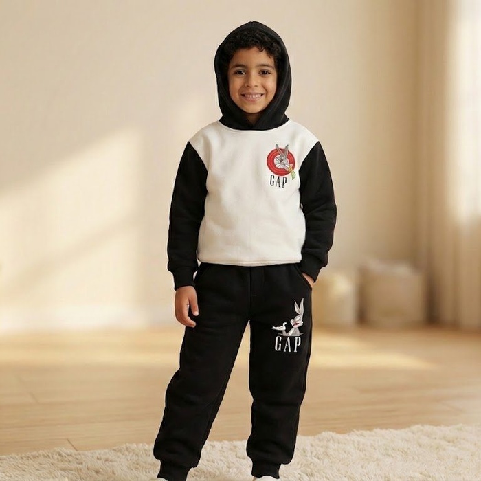 Looney Tunes White & Black Hoodie - Boy (Back Print)