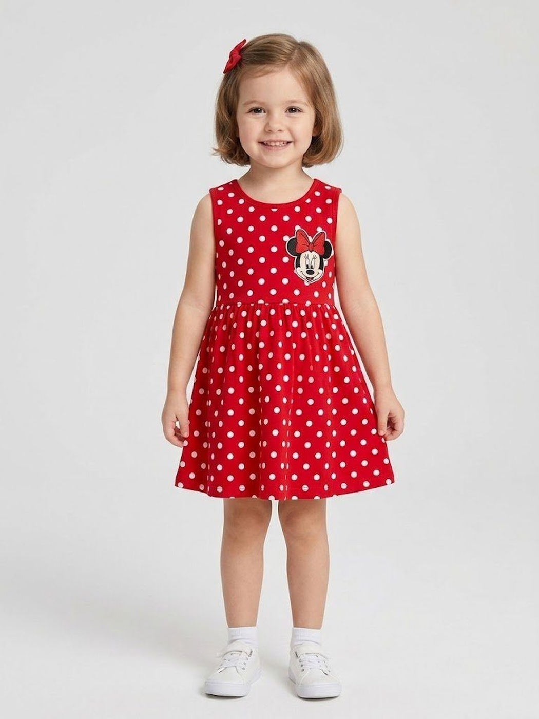 Brand Minnie Mouse Red Polka Dot Dress - Girl (Chest Graphic)-10