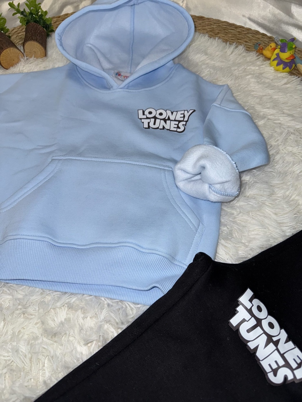 Looney Tunes Sky Blue Hoodie Set - Boy (Black Joggers)