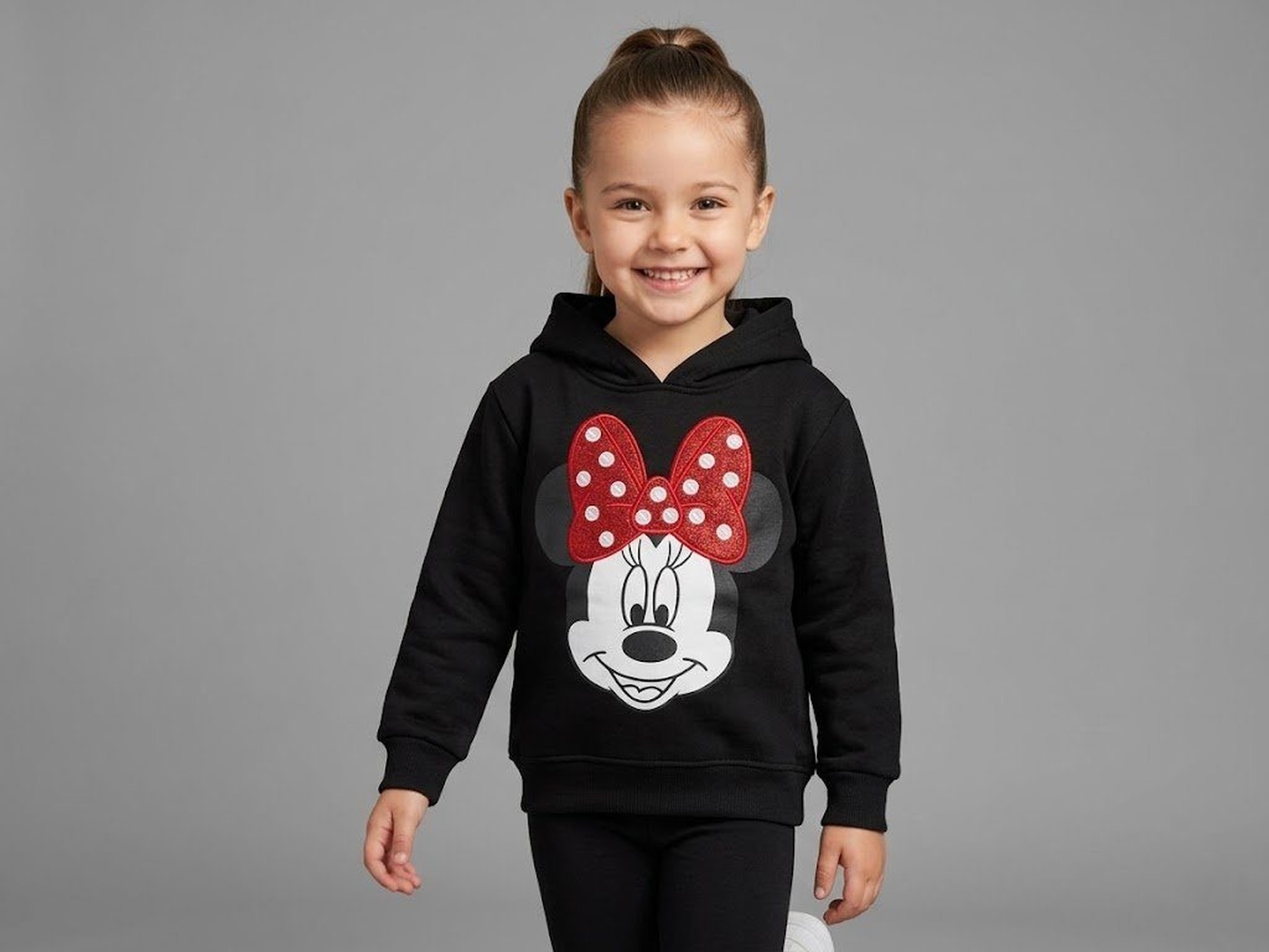 Minnie Black Hoodie - Girl (Front Graphic)