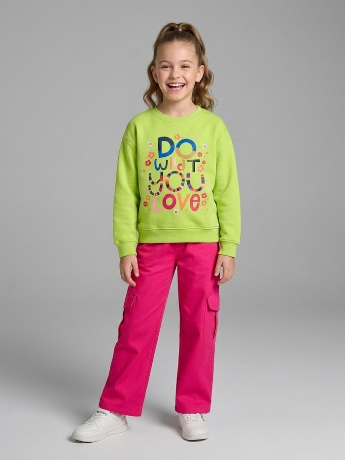 Do What You Love Set Lime Green - Girl (Hot Pink Cargo Pants)