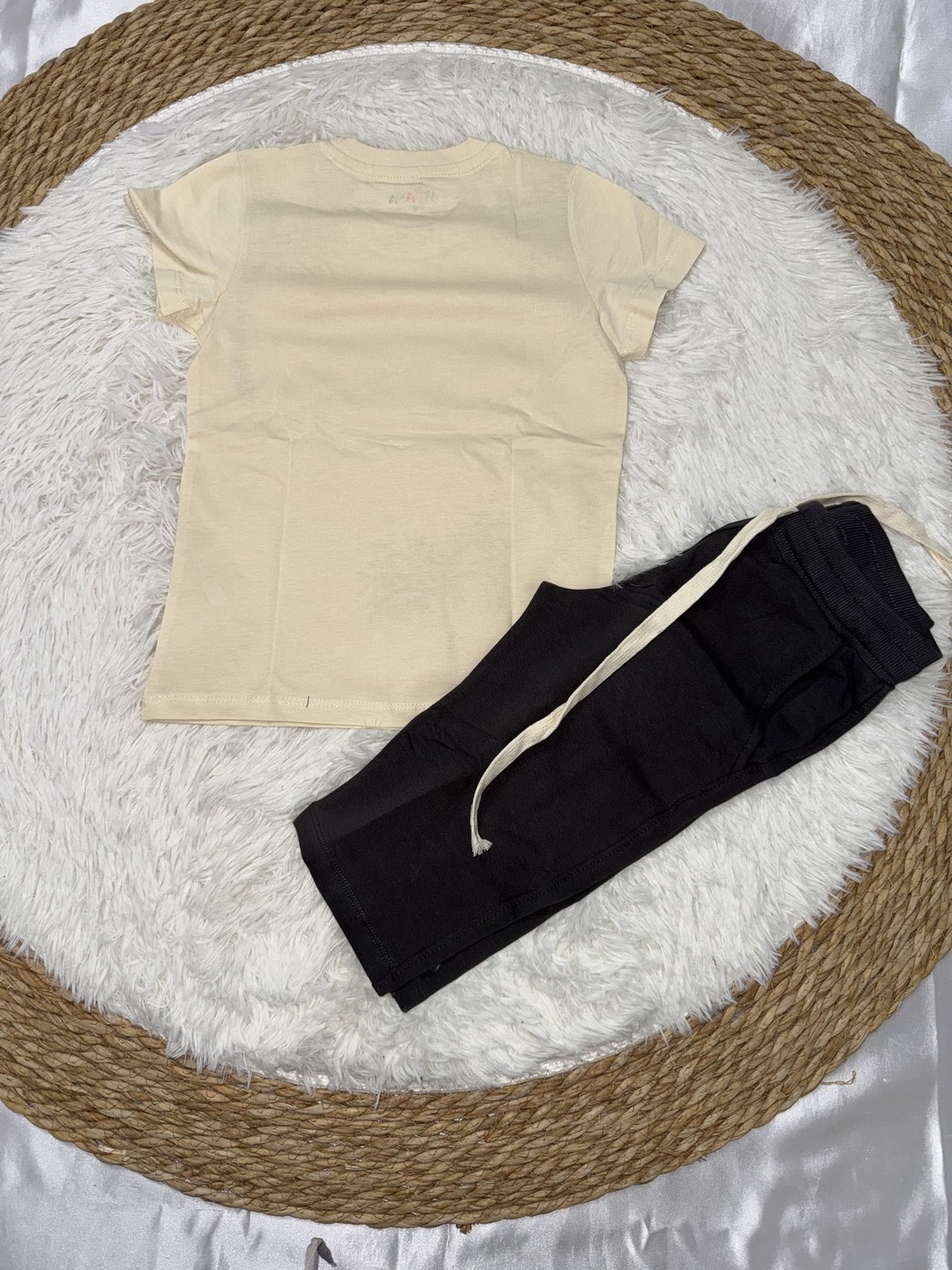 Palm Beige Pants Set - Boy (Palm Graphic)-10
