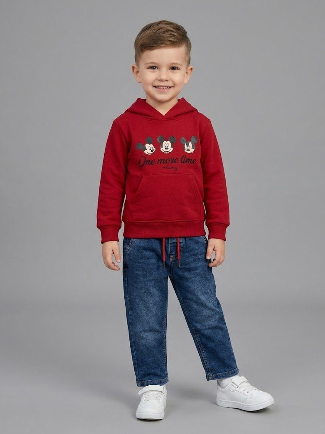 Mickey Mouse Red Hoodie Set - Boy (Blue Pants)