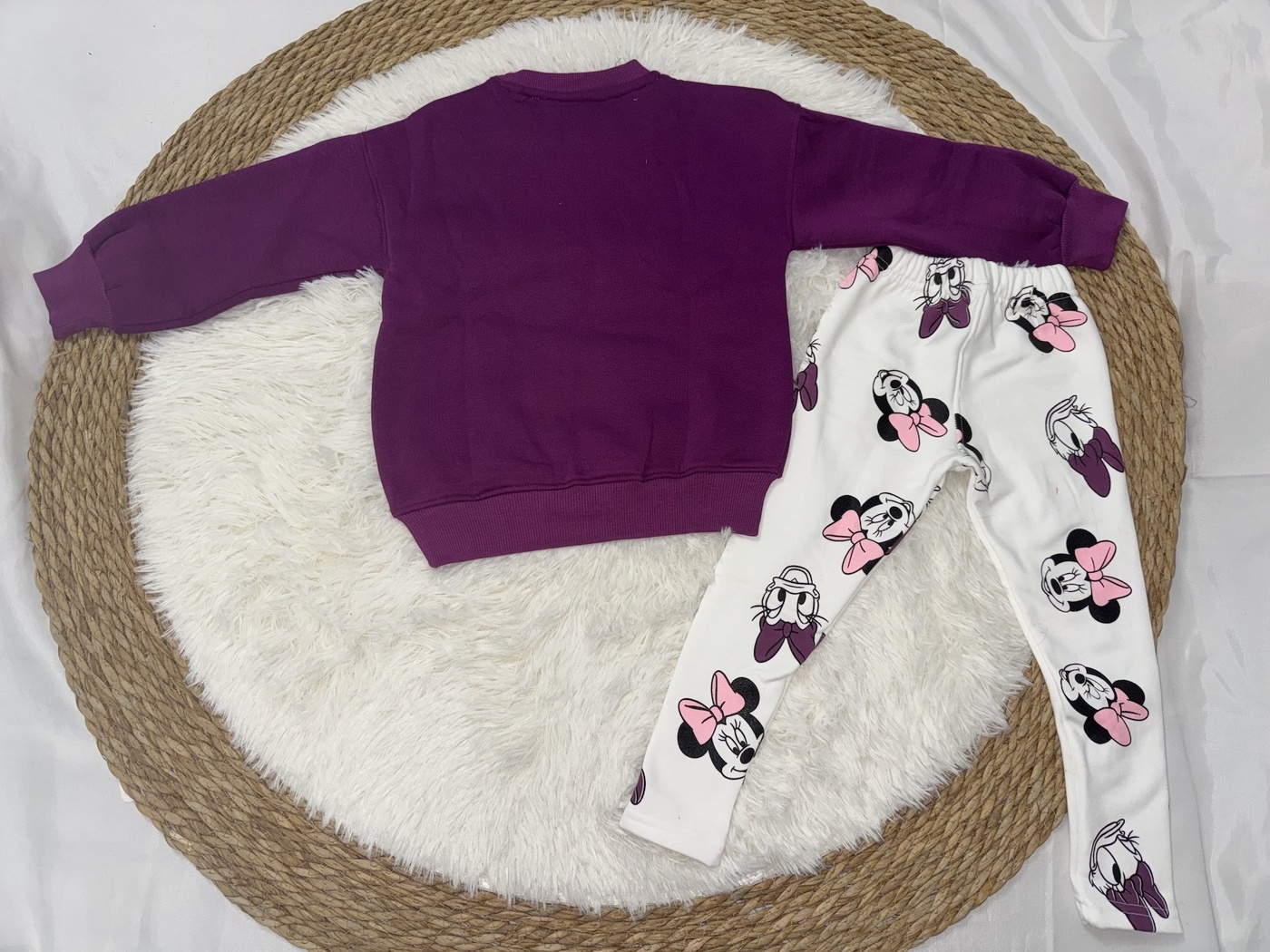Minnie & Daisy Set Purple & White - Girl (Patterned Leggings)