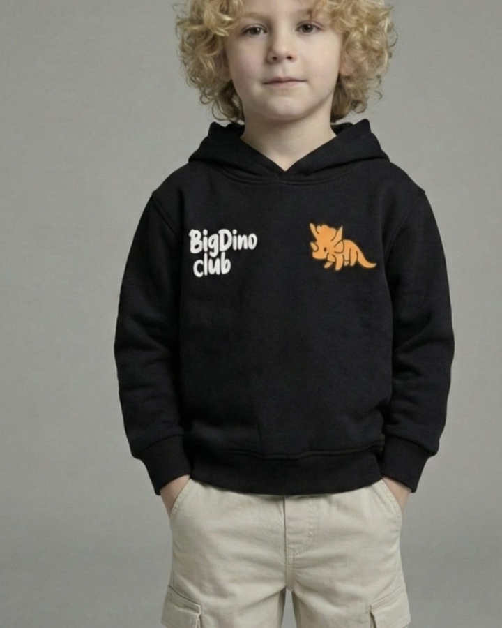 Big Dino Club Hoodie Black - Boy (Science Fair Back Print)
