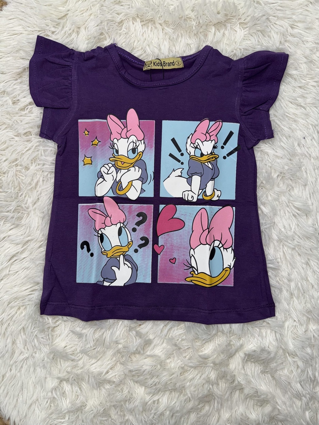 Daisy Duck Purple Ruffle Sleeve Tee - Girl (Comic Panels)-08