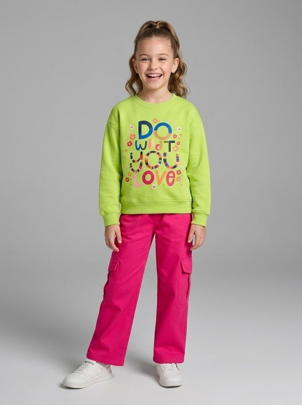 Do What You Love Set Lime Green - Girl (Hot Pink Cargo Pants)