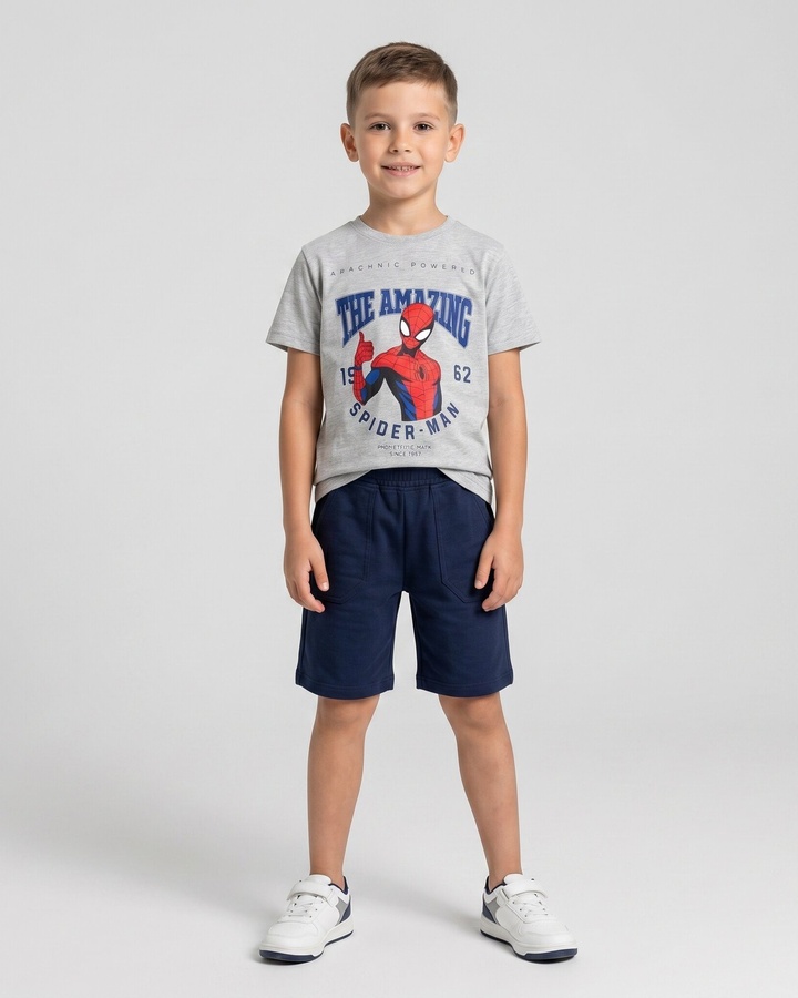 Spider-Man Gray Set - Boy (Front Graphic)