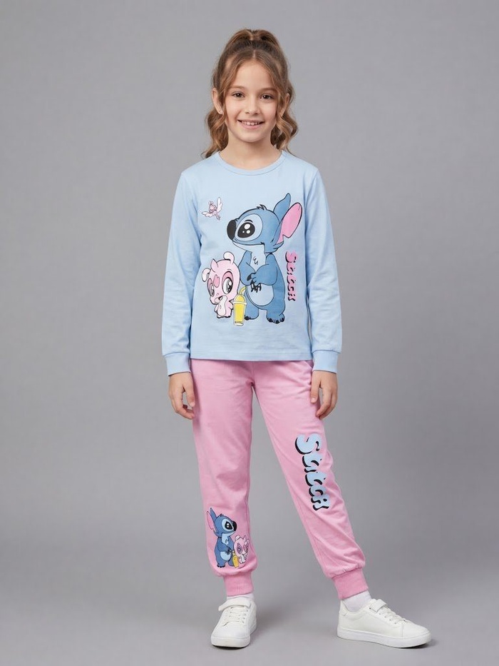 Stitch Blue Set - Girl (Pink Joggers)
