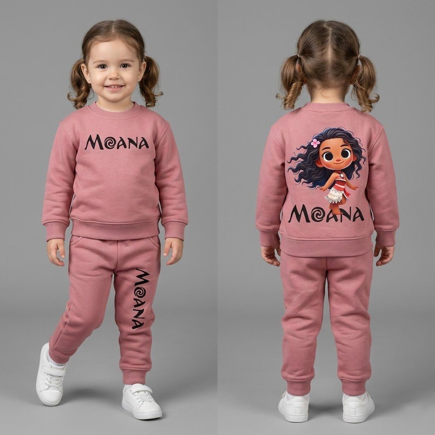 Moana Dusty Pink Set - Girl (Logo Pants)