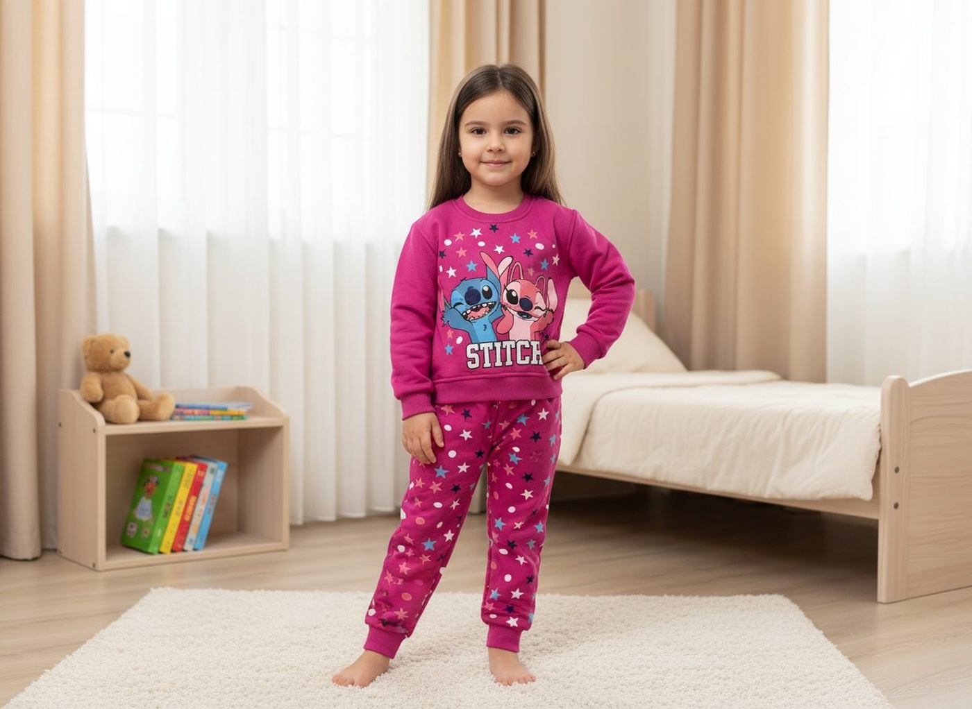 Stitch & Angel Pink Set - Girl (Star Pants)