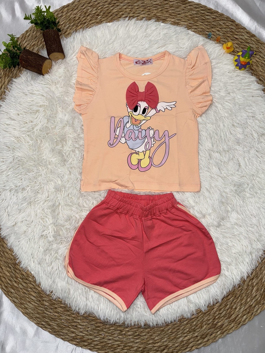 Daisy Duck Peach Set - Girl (Ruffle Sleeves)